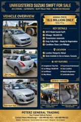 UNREGISTERED SUZUKI SWIFT