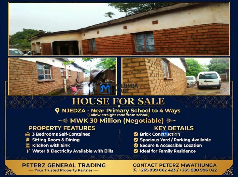 HOUSE FOR SALE IN MULANJE