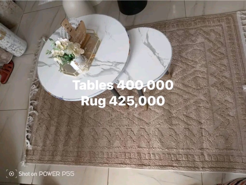 Tables 400,000 Rug 425,000