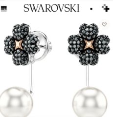 Swarovski  Latisha earrings Pavé, Clover, Black, Mixed metal finish for sale in Lilongwe, Malawi