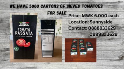 TOMATO PASSATA - For Sale in Blantyre