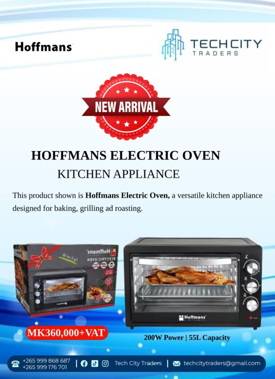 Hoffmans Electric Oven, 200W, 55L