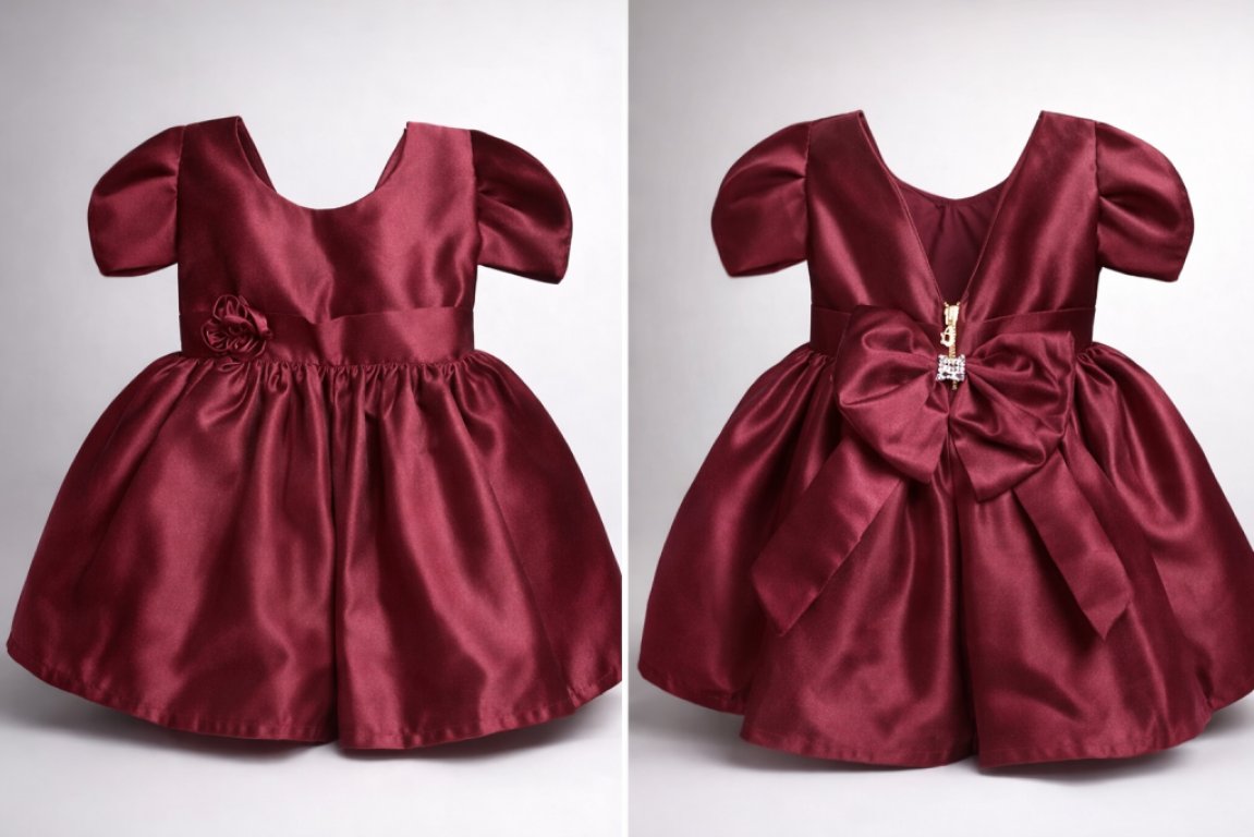 Bridal satin baby dress