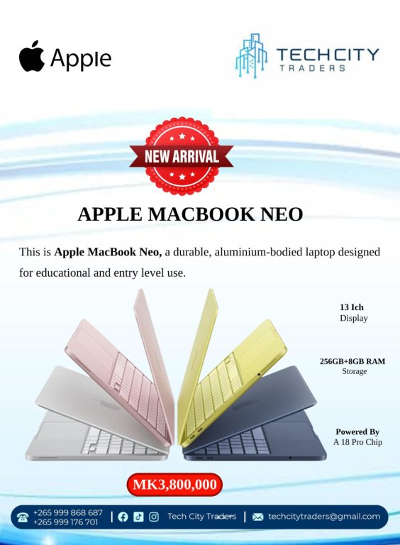 MacBook Neo 256GB+8GB RAM, A18 Pro chip