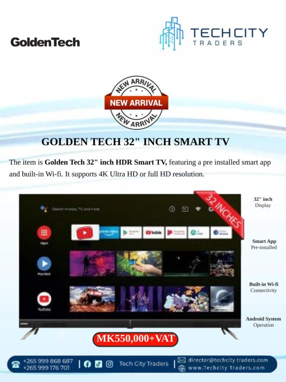 Golden Tech 32" HDR Smart TV