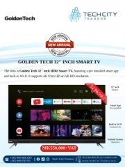 Golden Tech 32" HDR Smart TV for sale in Blantyre Market, Blantyre, Malawi