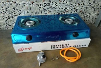High quality stainless steel 2 plate gas stove plus 1M pipe for sale in Mpemba, Blantyre, Malawi