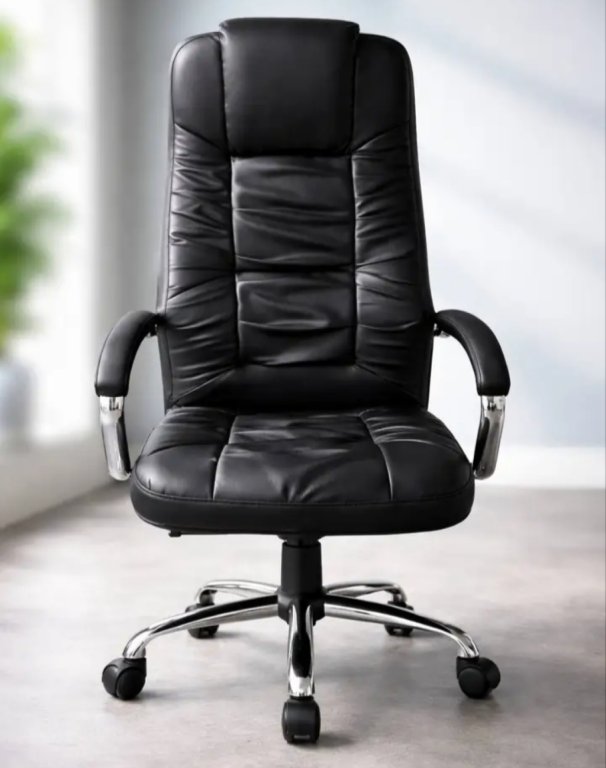 Highback Leather Office Chair, Brand New