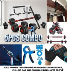 Combo, 20kg power twister bar, handgrip strengthener, pull up bar and 30kg dumbbell n gloves for sale in Mpemba, Blantyre, Malawi