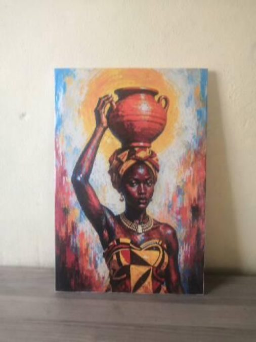 African woman painting