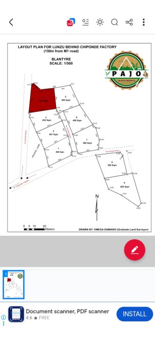 Plot For Sale in Blantyre atLunzu behind Chiponde Factory