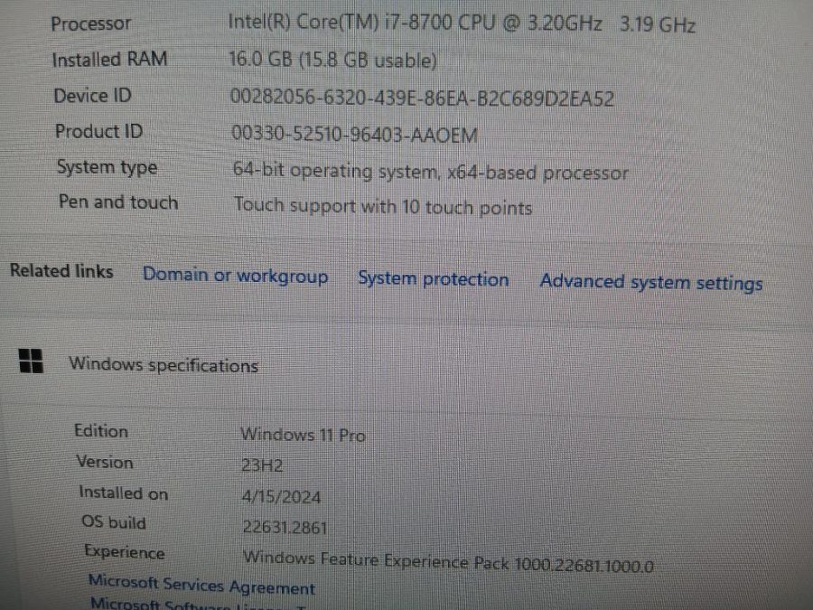 HP desktop all in 1