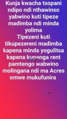 Dimba and Farm land - For Sale in Lilongwe