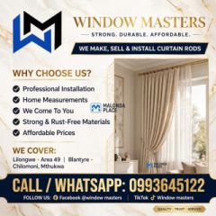 CURTAIN RODS AND INSTALLATION for sale in CHILOMONI MTHUKWA/AREA 49, Blantyre, Malawi