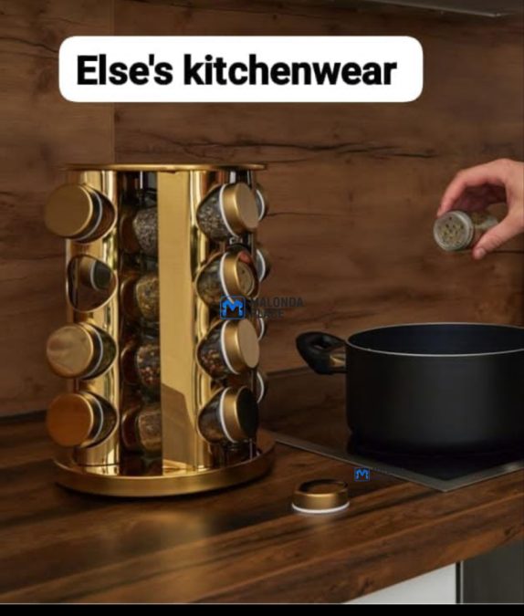 16Jar with Lids Round Rotating spice Rack